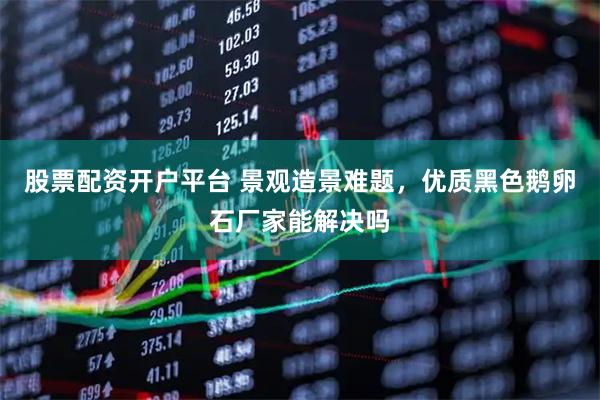 股票配资开户平台 景观造景难题，优质黑色鹅卵石厂家能解决吗